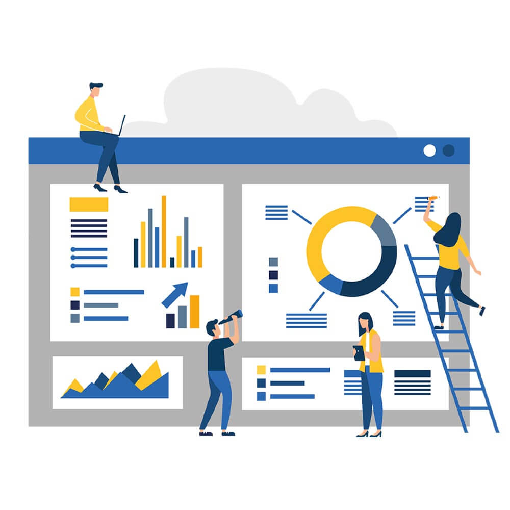 Graphic of people making charts on conversions